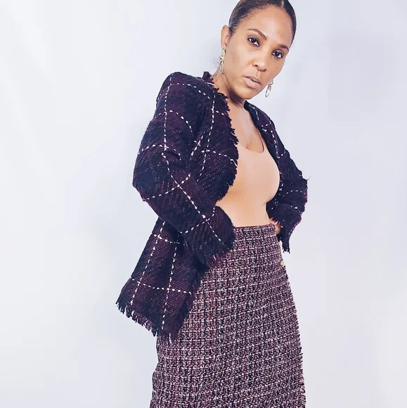 Calvin Klein Tweed Plaid Jacket - Picture 2 of 7